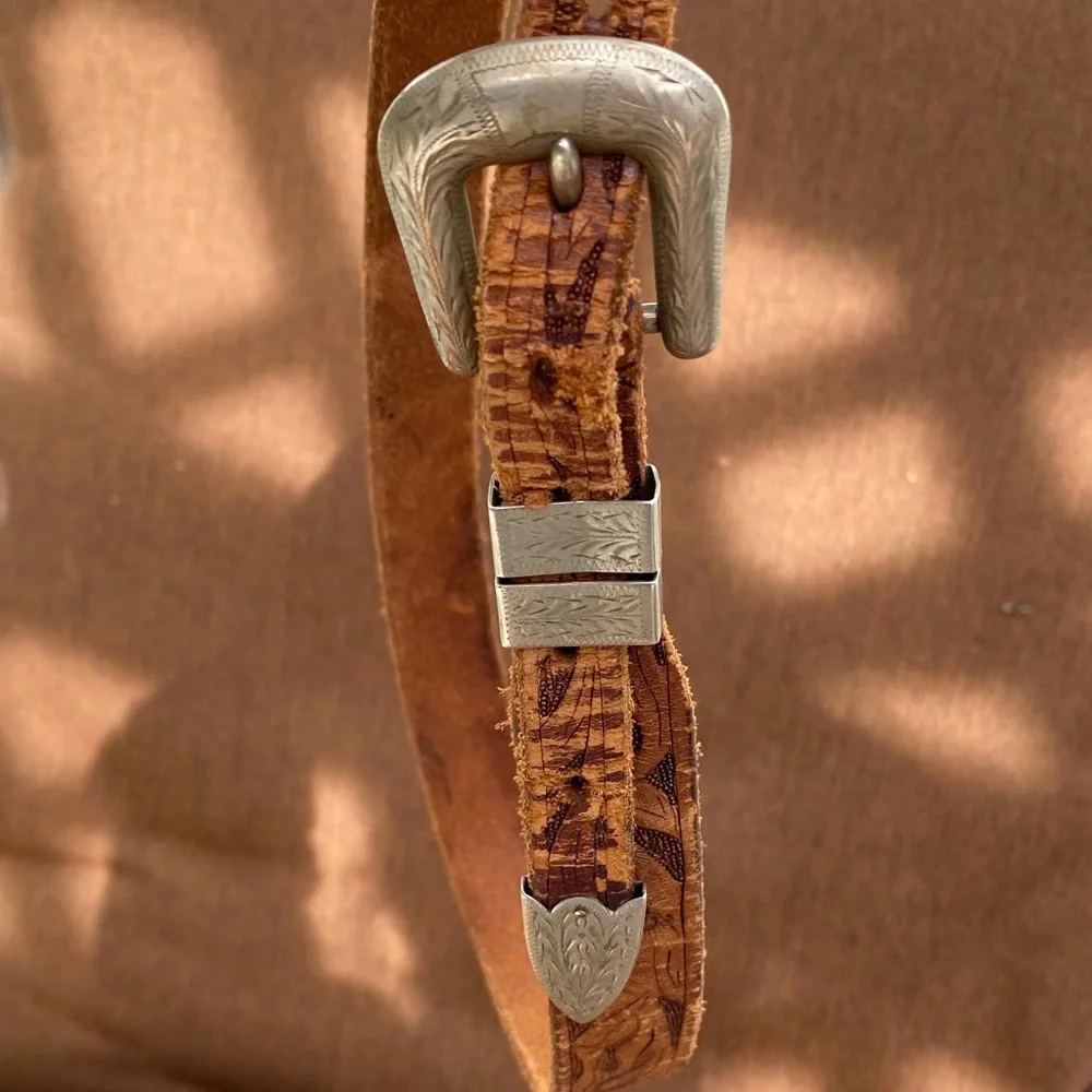 Kids Leather Western Belt with Detail